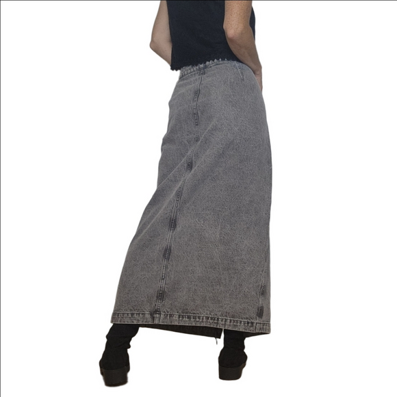 Denim Midi skirt Acid wash grey color Cotton blend Pockets VELVET HEART DENIM - Picture 4 of 11